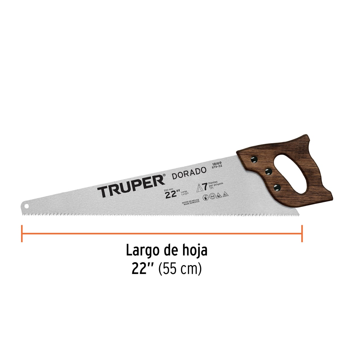 Serrucho 22´´ Dorado, 7 DPP, Truper3