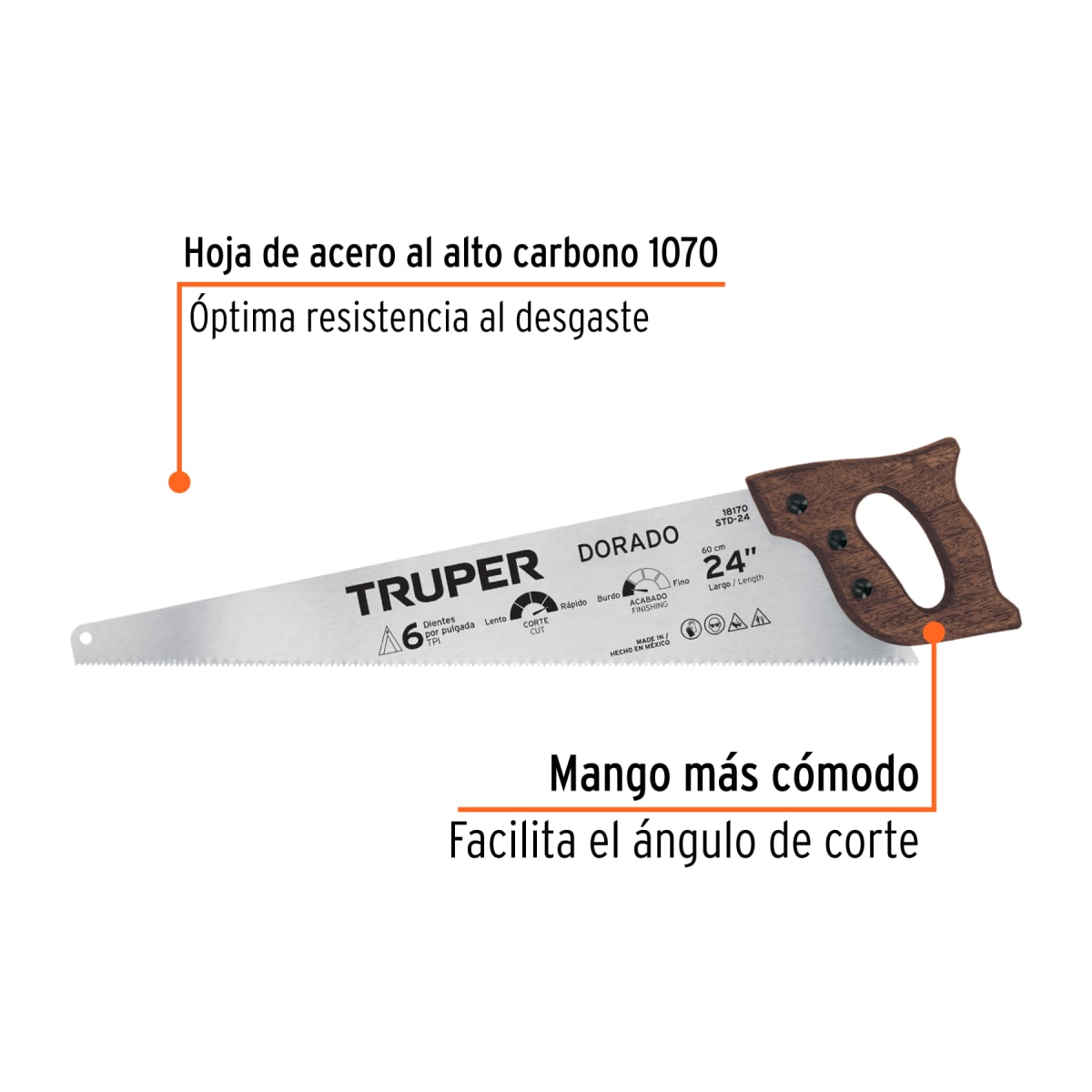 Serrucho 24'' dorado 6 dpp Truper2