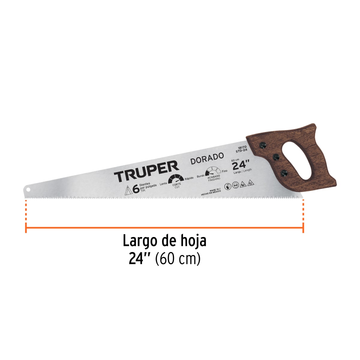 Serrucho 24'' dorado 6 dpp Truper3