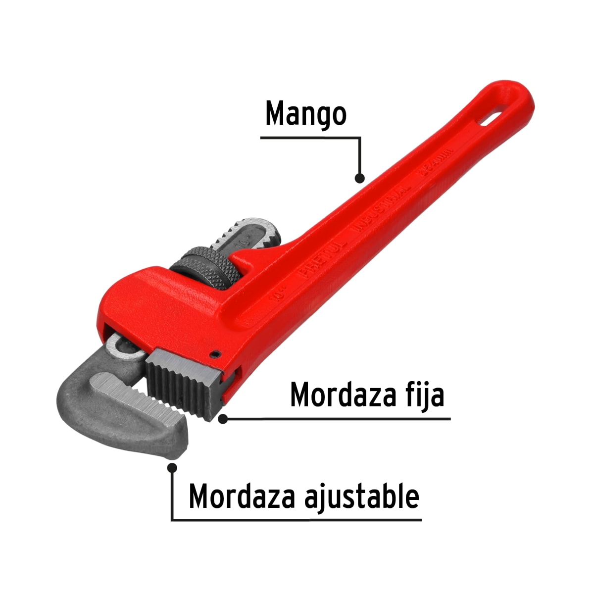 Llave stilson 12'' cuerpo de hierro maleable. pretul2