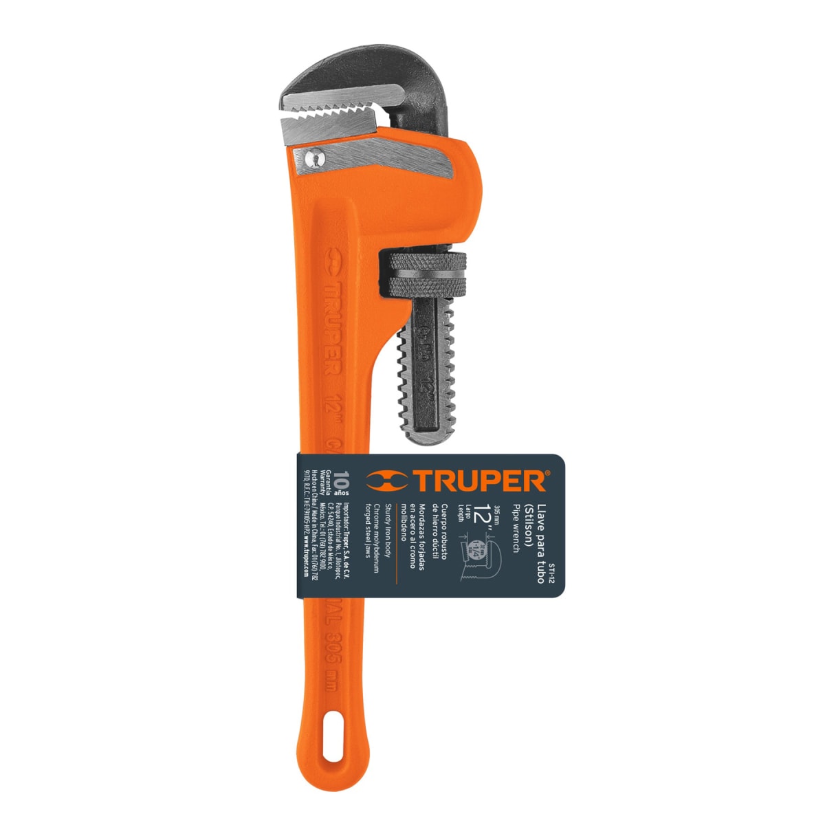 Llave stilson 12'' cuerpo robusto de hierro dúctil Truper4