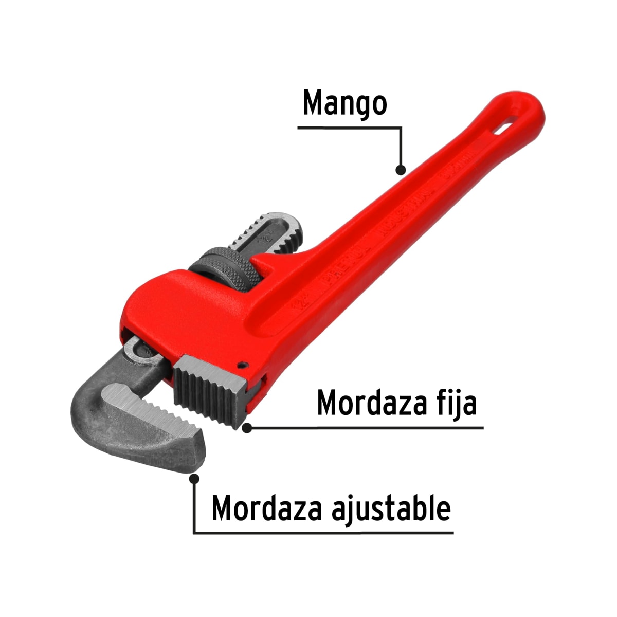 Llave stilson 14'' cuerpo de hierro maleable. pretul2