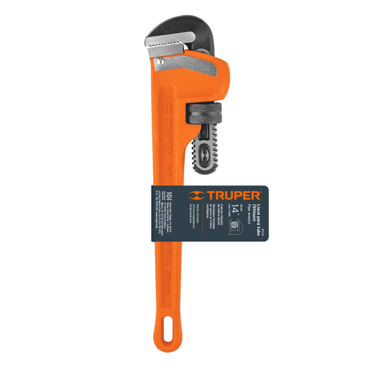 Llave stilson 14'' cuerpo robusto de hierro dúctil. truper4