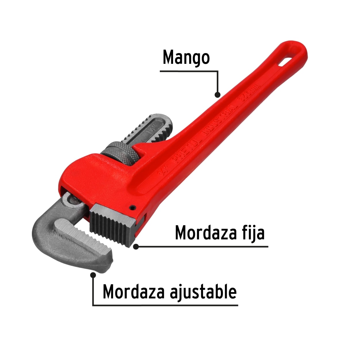 Llave stilson 18'' cuerpo de hierro maleable. pretul2