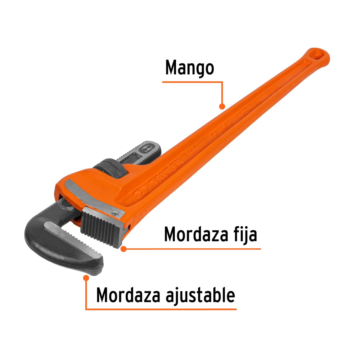 Llave stilson 36´´ cuerpo robusto de hierro dúctil, Truper2