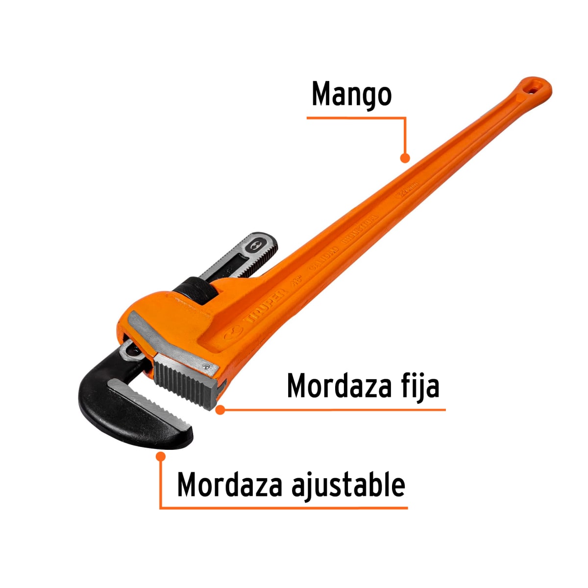 Llave stilson 48´´ cuerpo robusto de hierro dúctil, Truper2