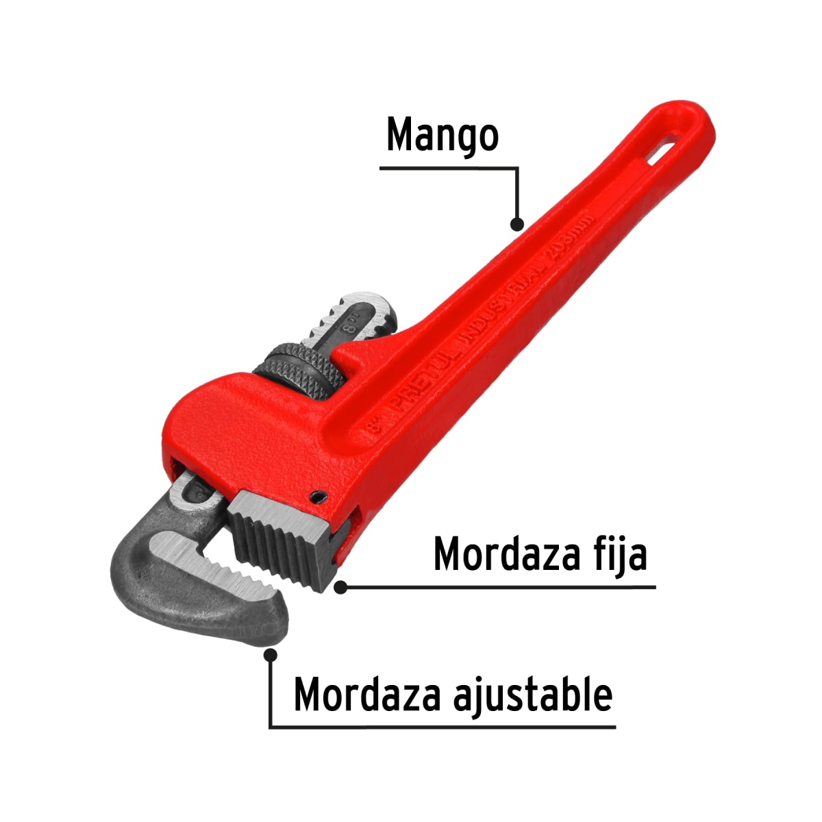 Llave stilson 8´´ cuerpo de hierro maleable, Pretul2