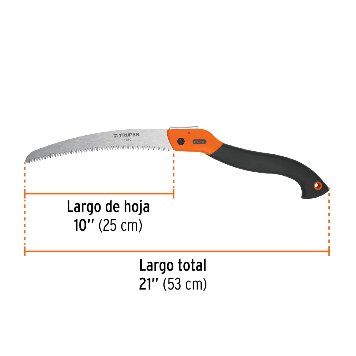 Serrucho plegable hoja curva 10'' mango plastico truper3