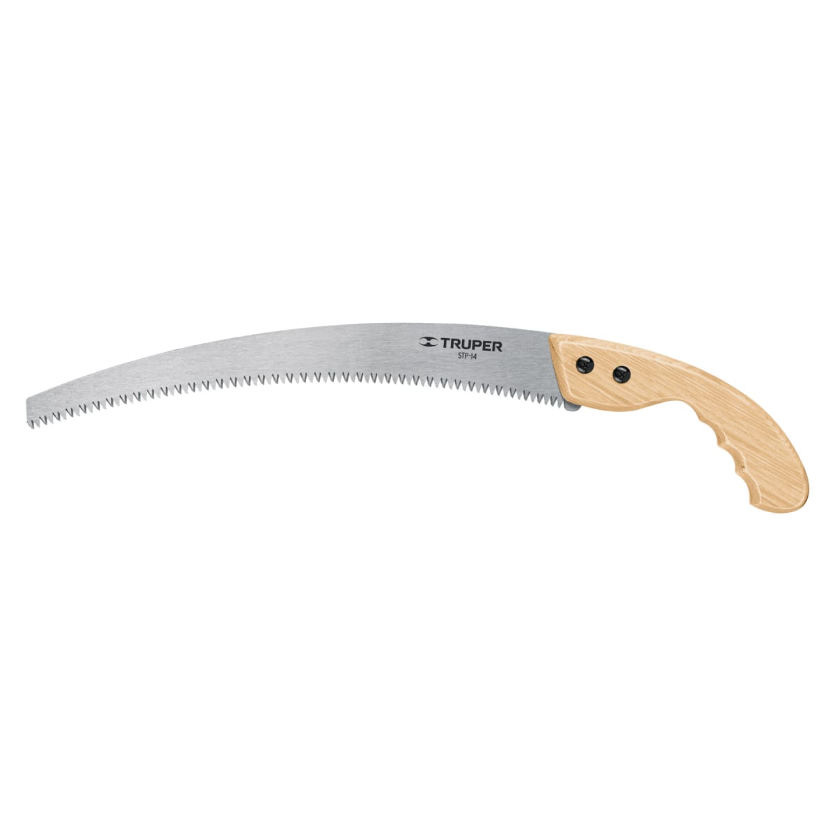 Serrucho de poda 14'' hoja curva 6 dpp mango madera Truper1