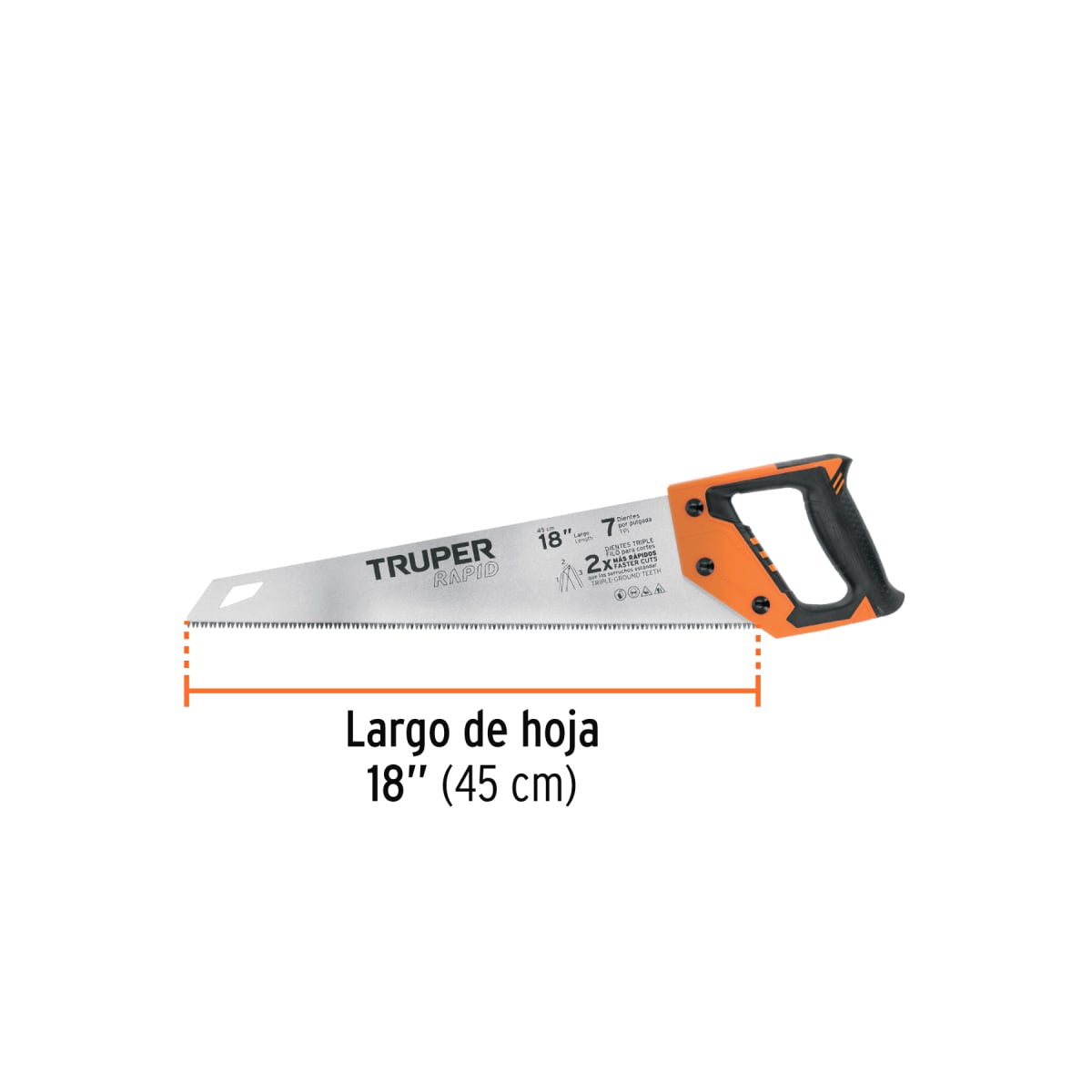 Serrucho rapid 18'' 7 dpp mango comfort grip Truper2
