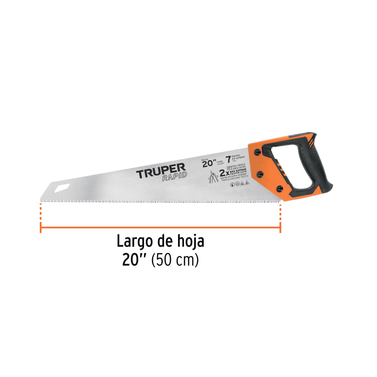 Serrucho rapid 20'' 7 dpp mango comfort grip Truper2