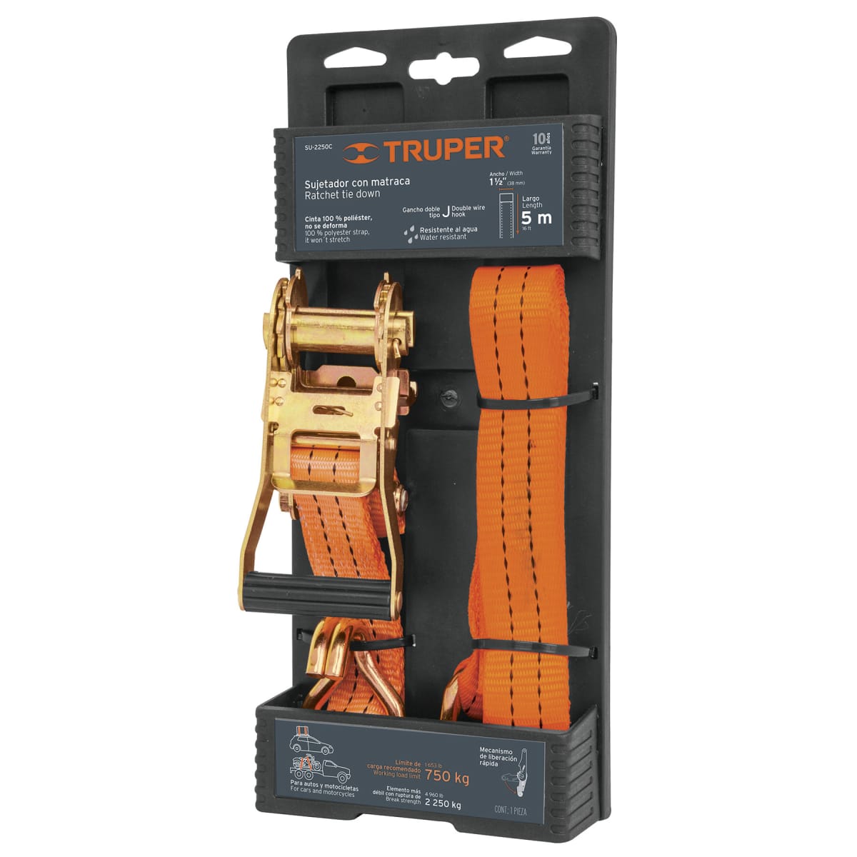 Sujetador con ratchet carga máxima 2250 kg1