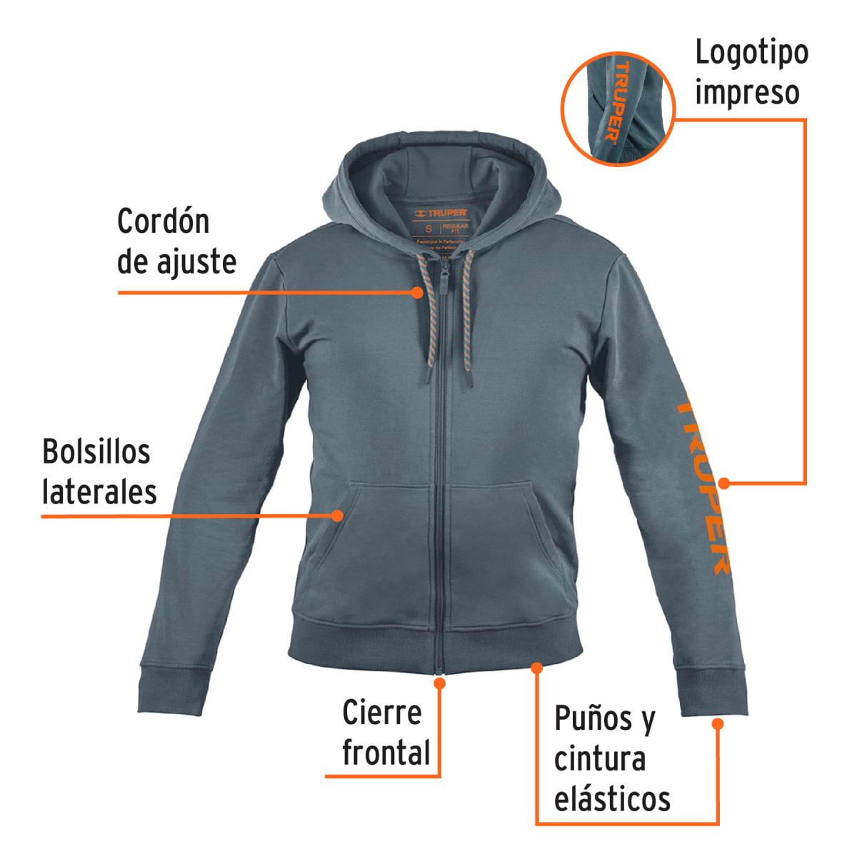 Polera gris para caballero, Truper3