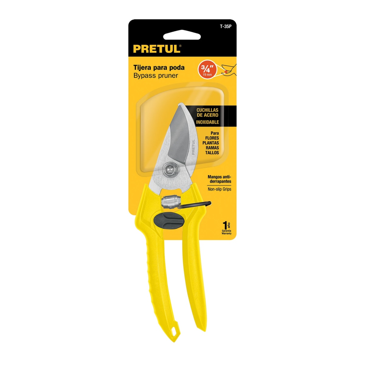 Tijera para poda 8'' cuchilla de paso de acero inox Pretul4