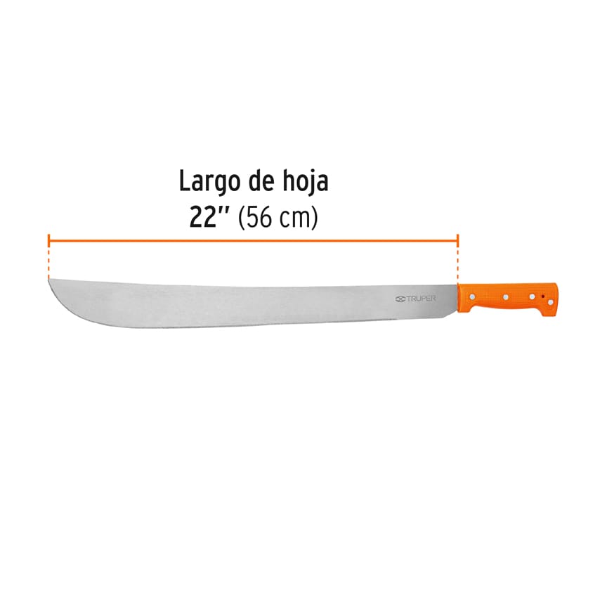 Machete estándar 22´´ cacha naranja remachada, Truper3