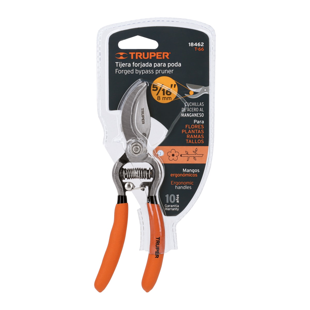Tijera para poda 6'' forjada cuchilla paso cabeza angulada Truper3