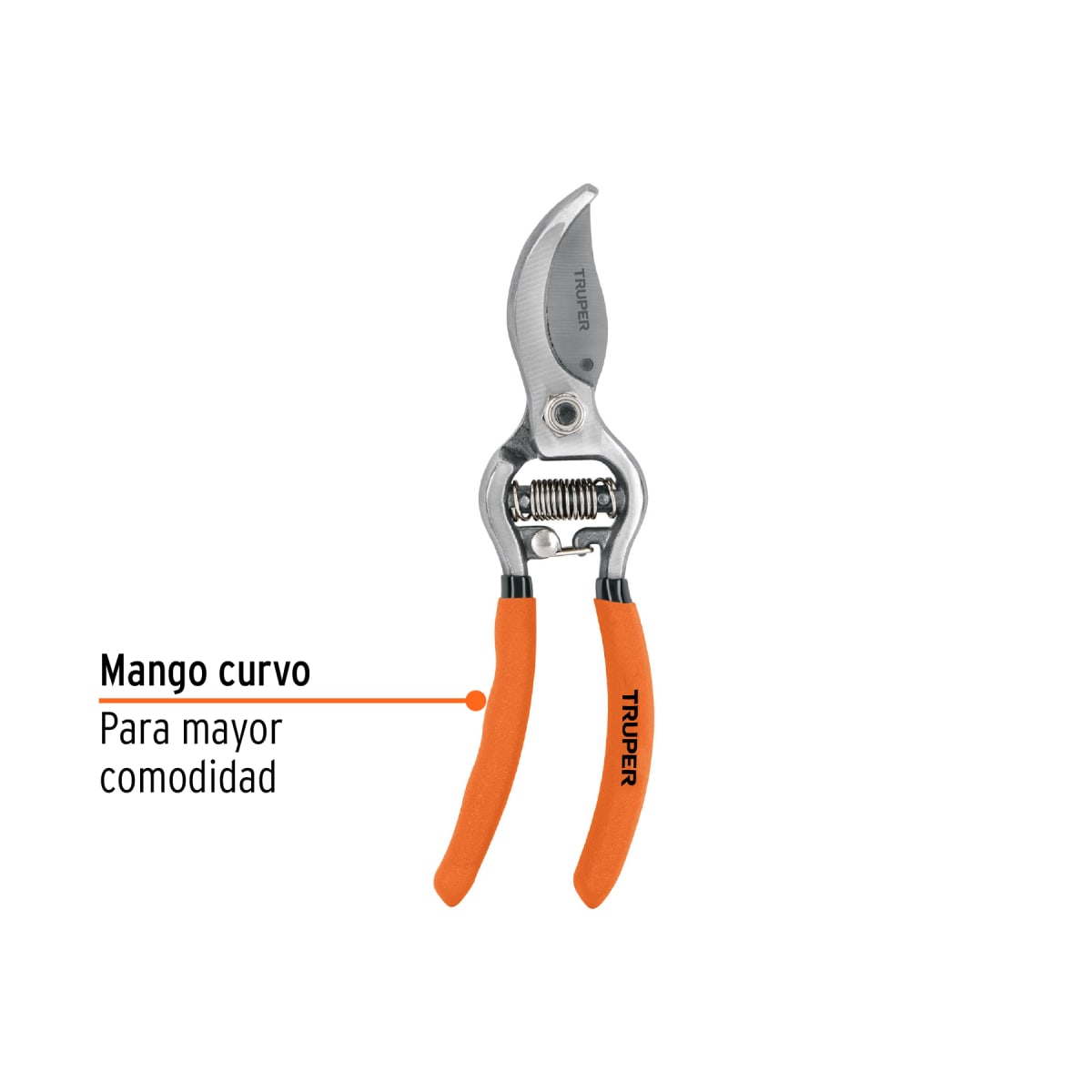Tijera para poda 6'' forjada cuchilla paso cabeza angulada Truper2