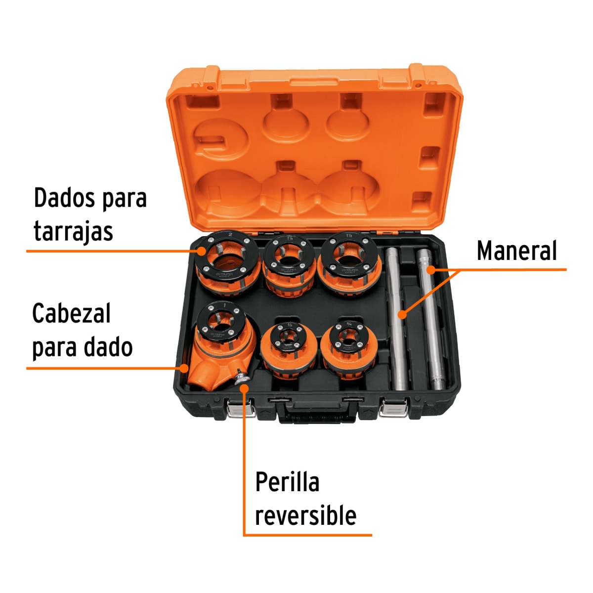 Juego de 7 tarrajas para tubo Truper Expert2