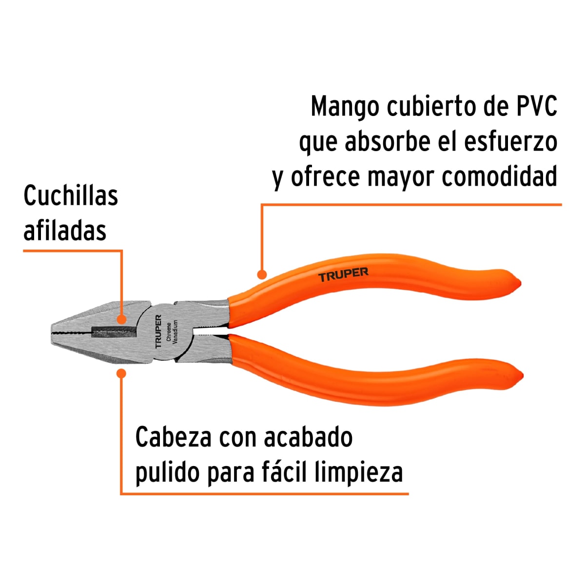 Alicate universal 6´´ mango de PVC, Truper2