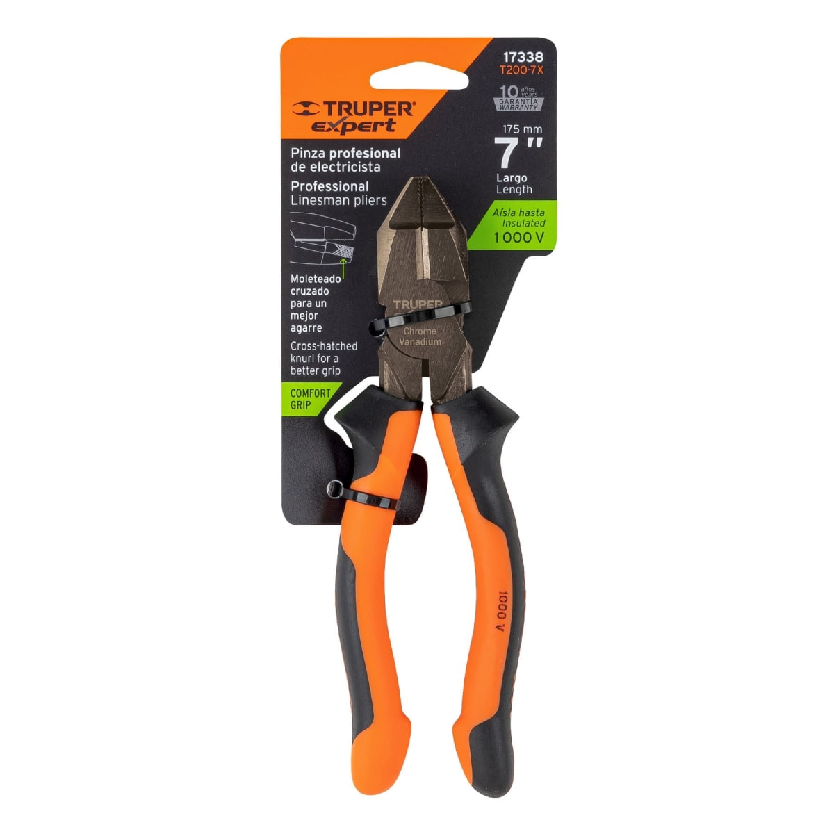 Alicate universal profesional 7´´ mango Comfort Grip, Truper Expert4