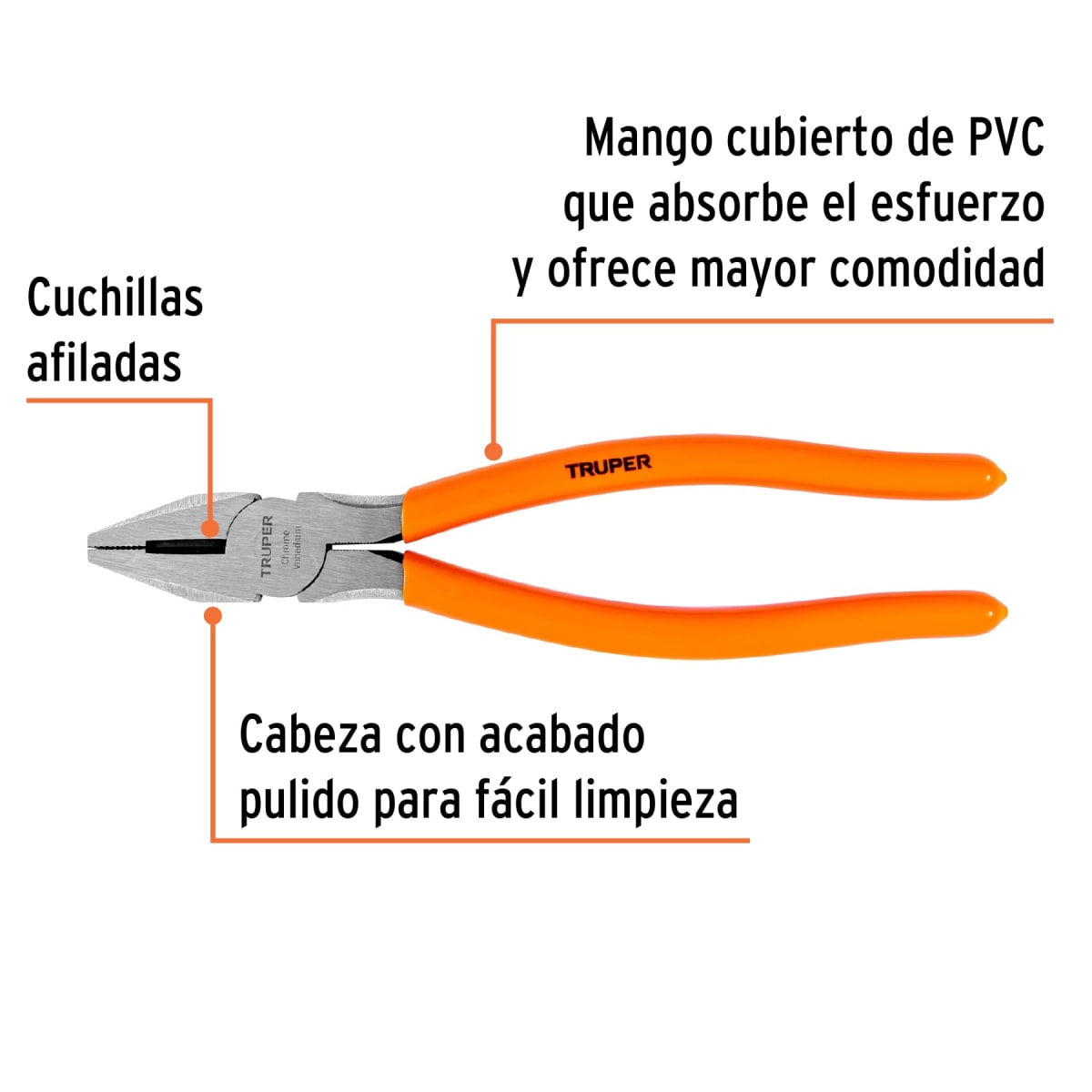 Alicate universal 9'' mango de pvc Truper2
