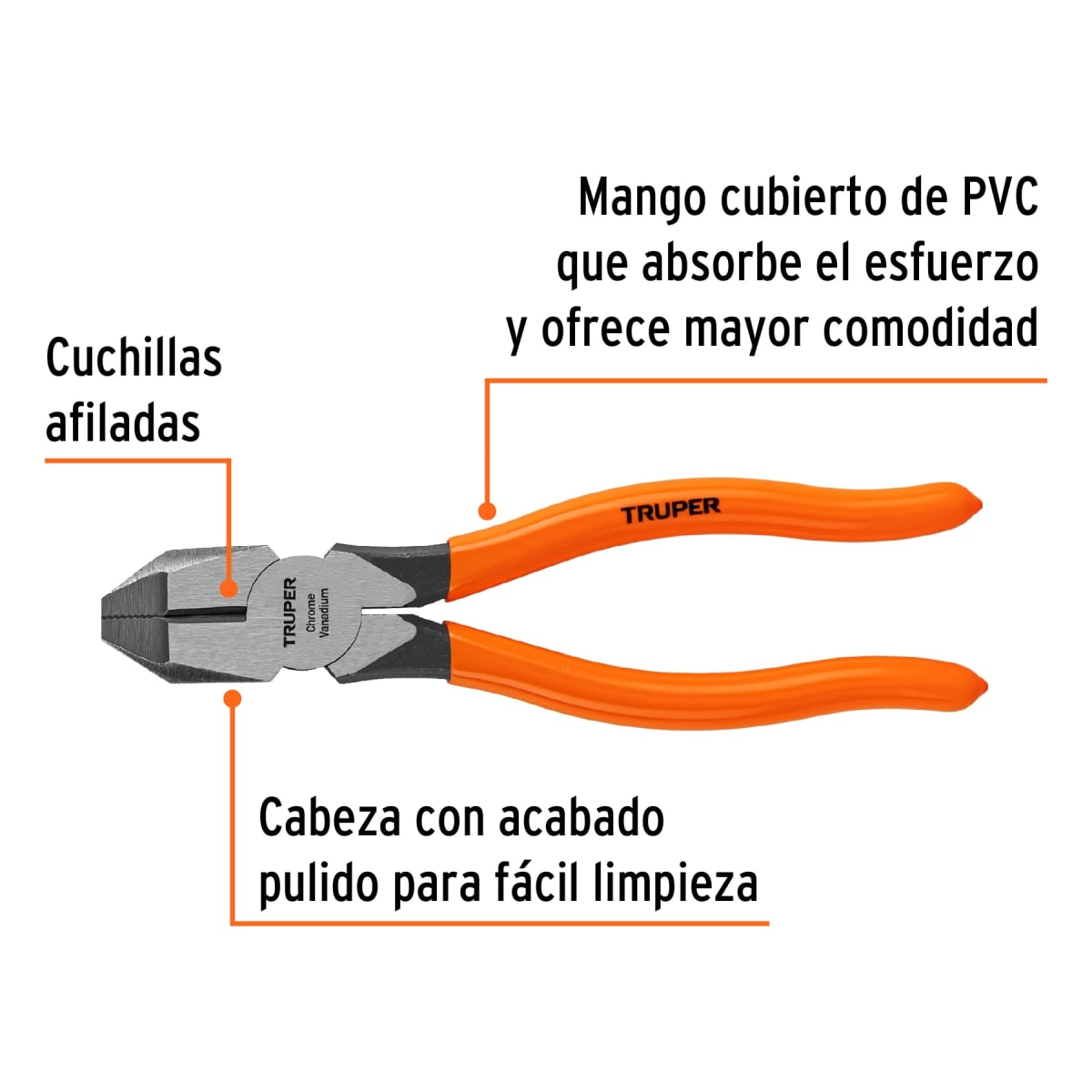 Alicate universal profesional 7´´ mango de PVC, Truper2