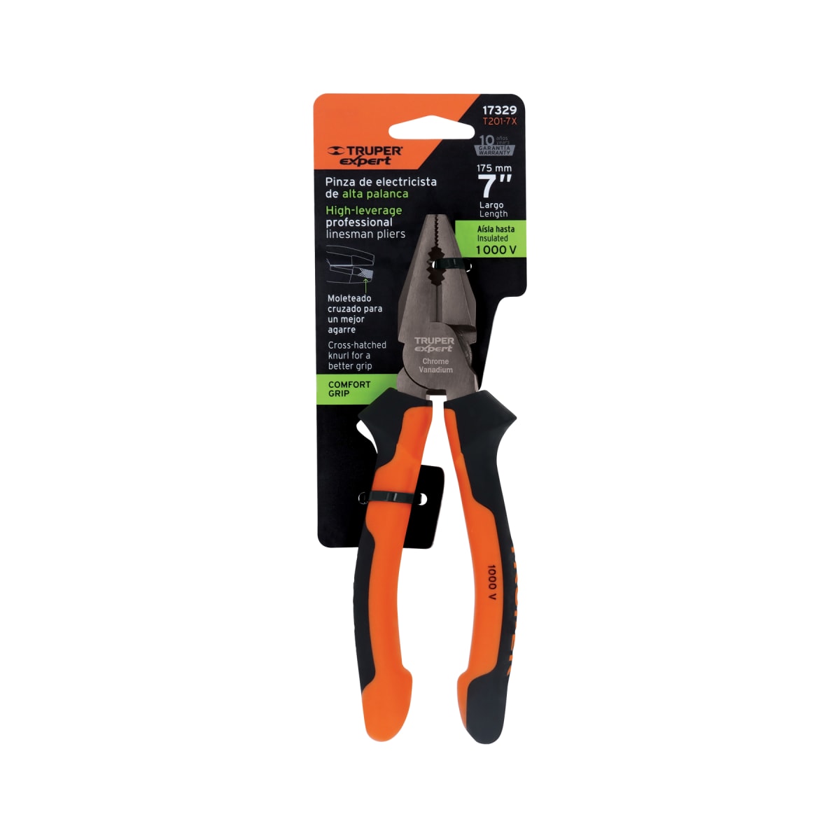 Alicate universal 7'' mango comfort grip. truper expert4