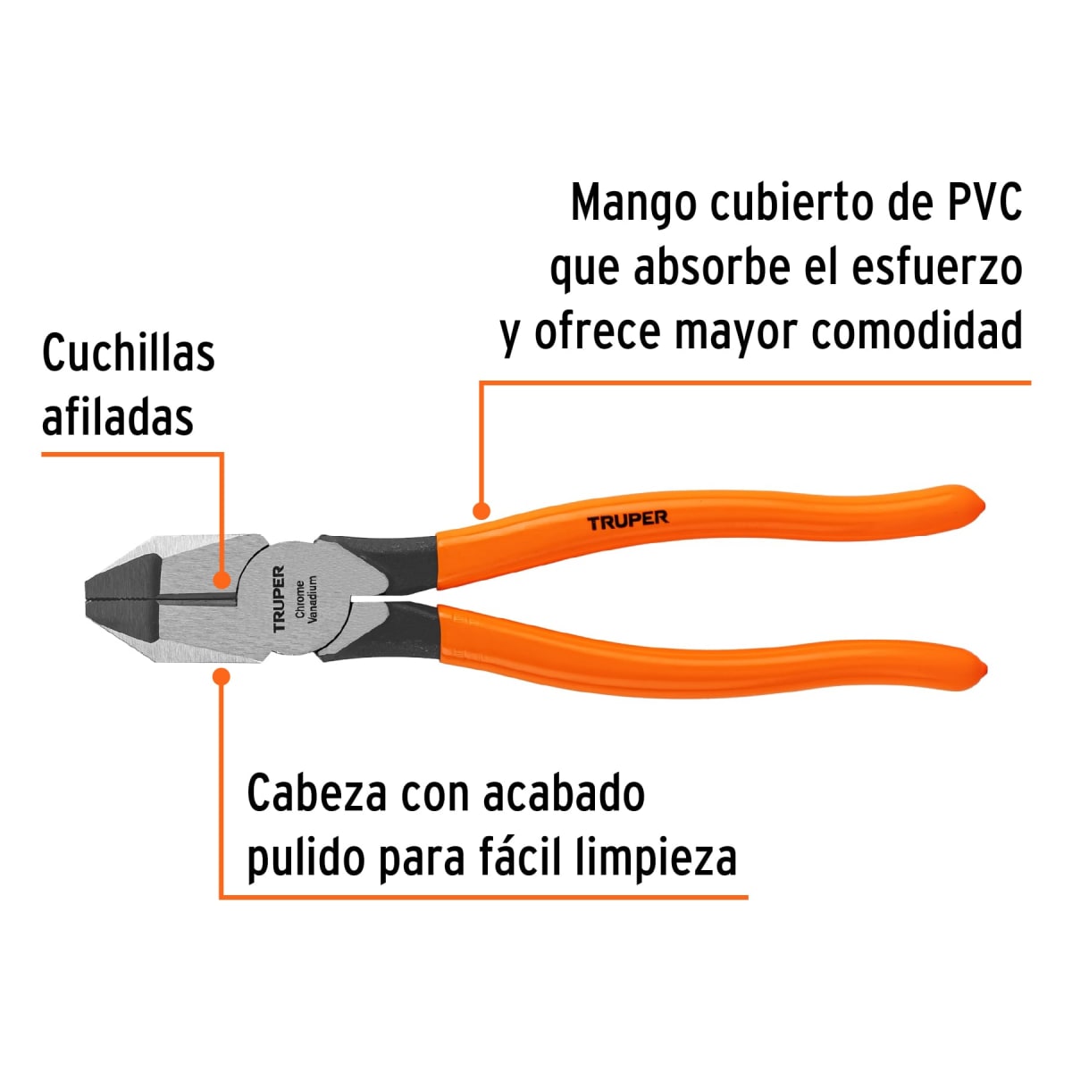 Alicate universal profesional 9´´ mango de PVC, Truper2