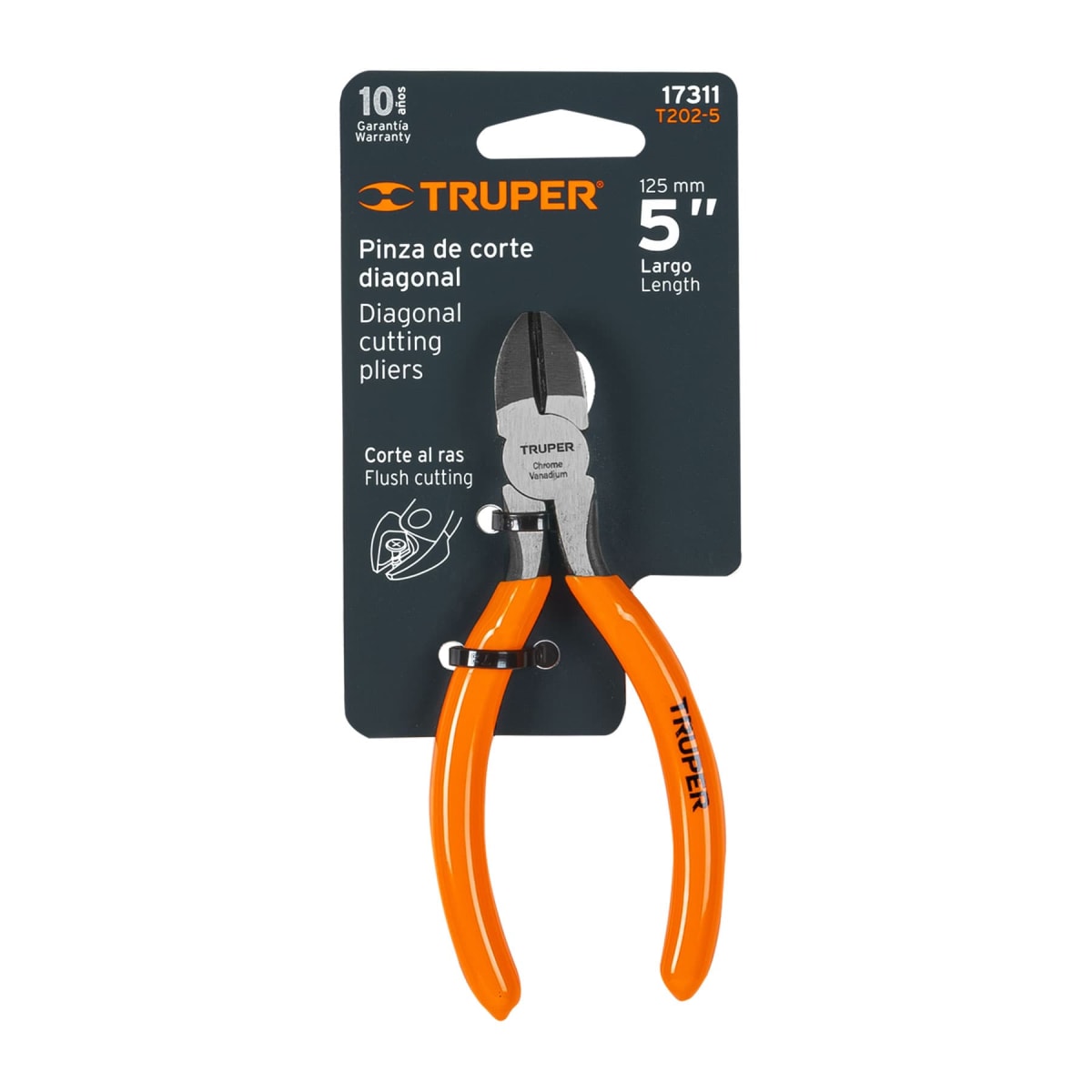 Pinza de corte diagonal 5'' mango de PVC. Truper4