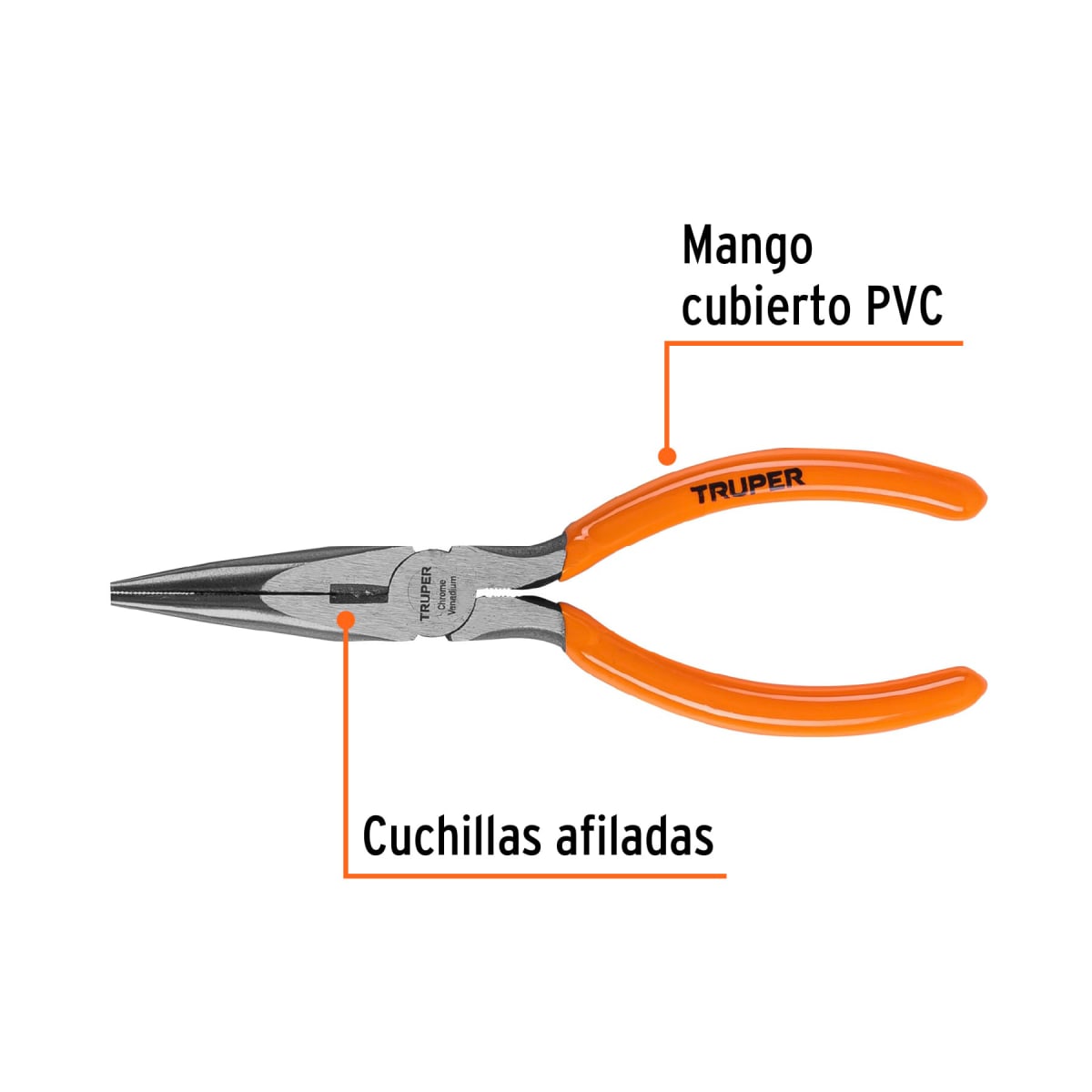 Alicate de punta y corte 6'' mango de pvc Truper2