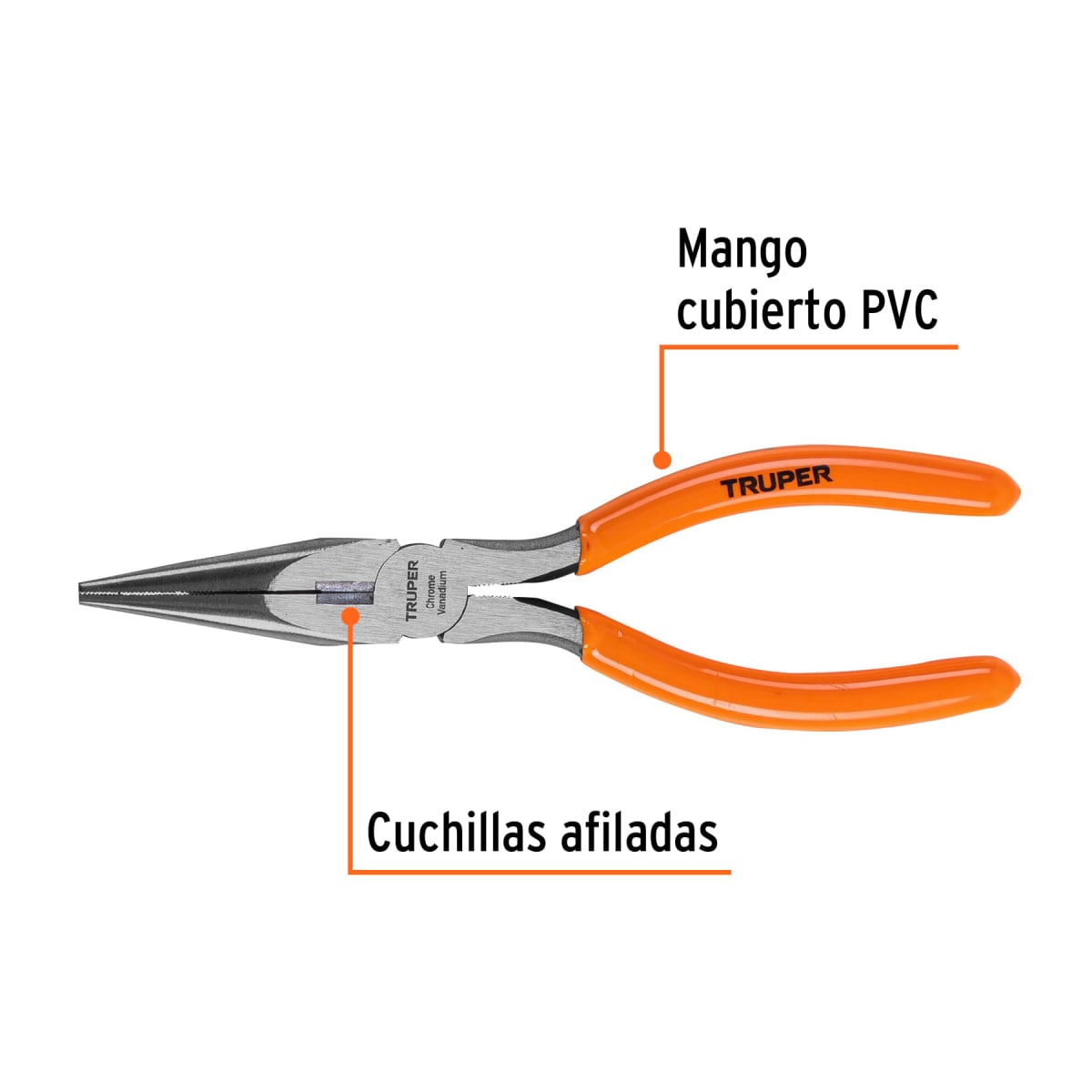 Alicate de punta y corte 7'' mango de pvc Truper2