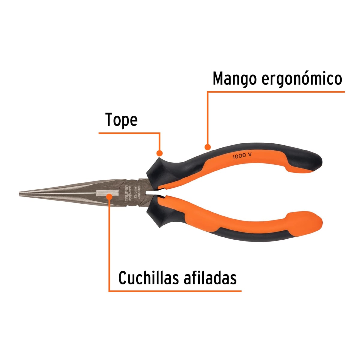Alicate de punta y corte 7'' mango comfort grip expert  Truper2