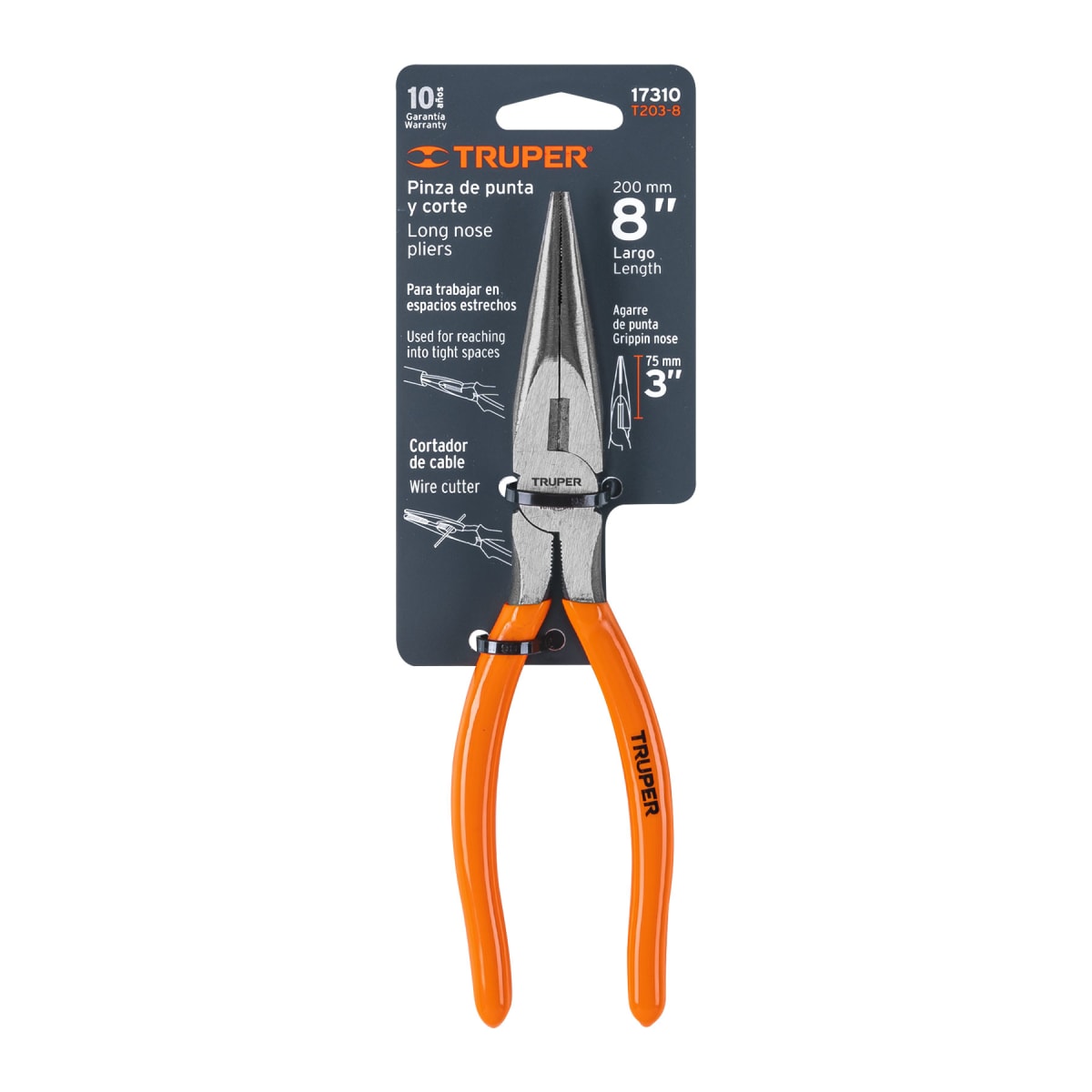 Alicate de punta y corte 8'' mango de pvc Truper4