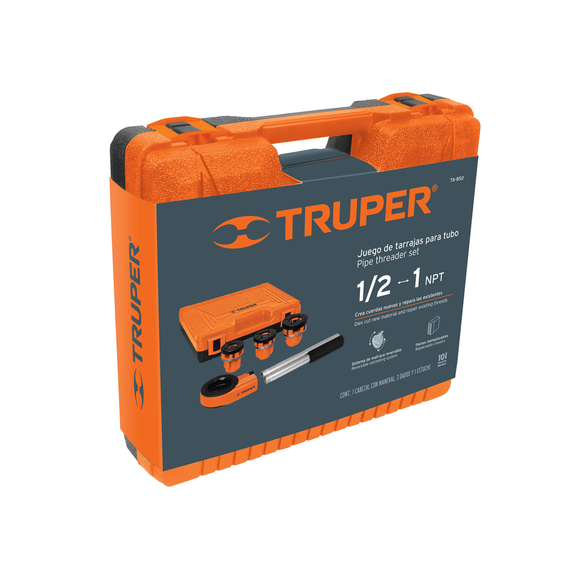 Juego de 4 tarrajas para tubo Truper4