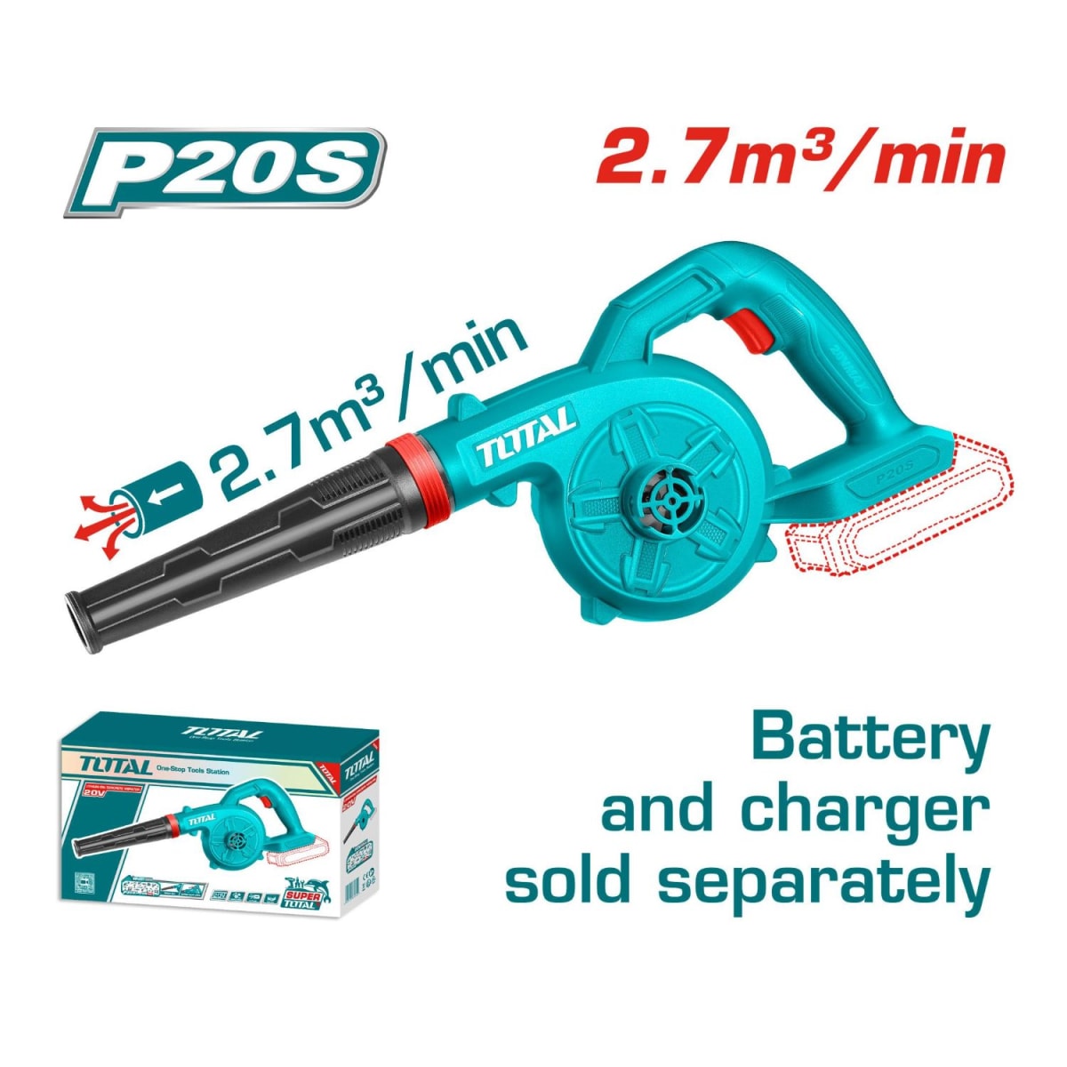 Sopladora inalámbrica 20v Total2