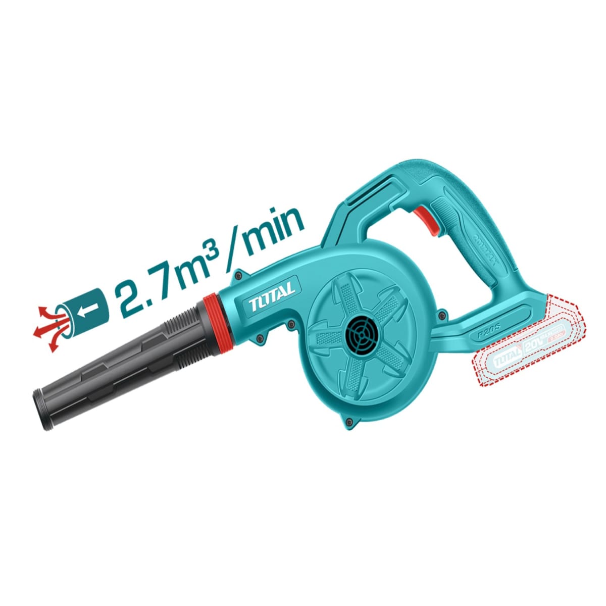 Sopladora 20V con 1 batería y cargador Total3