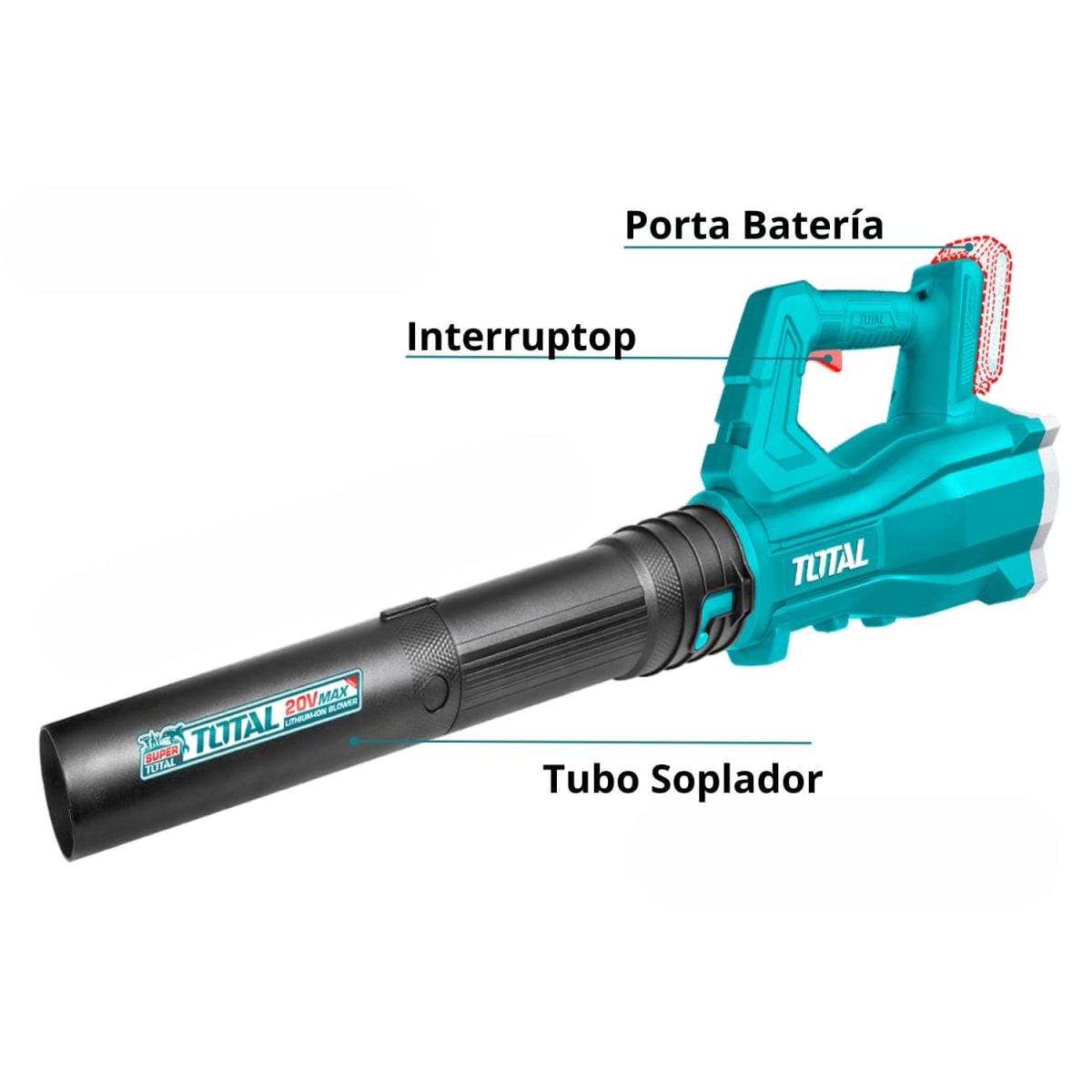 Sopladora inalámbrico 20v + bateria y cargador Total4