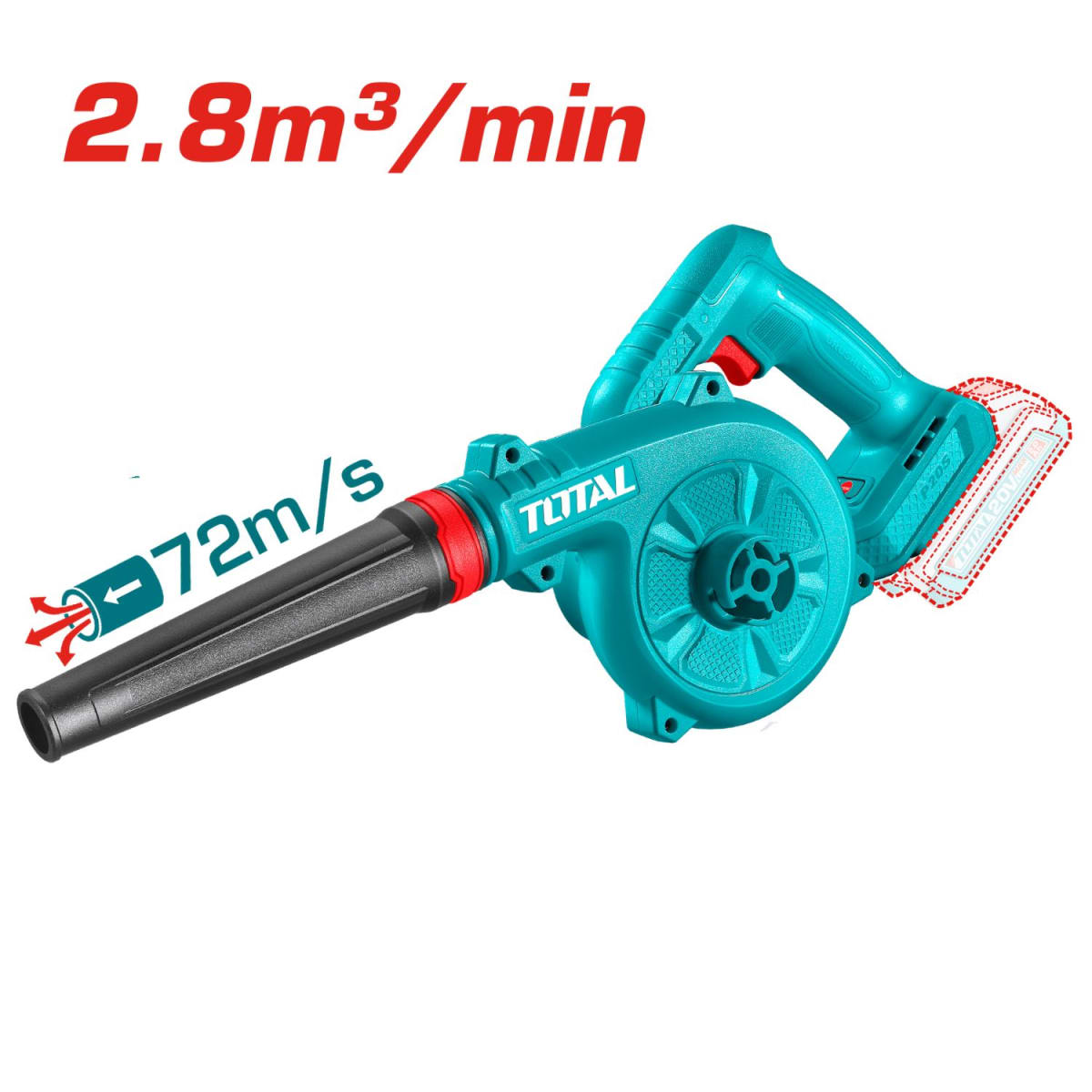 Sopladora Inalambrica + 2 baterias y cargador 20v TOTAL3