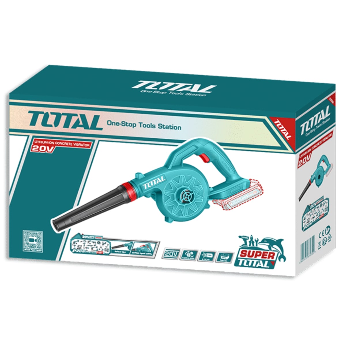 Sopladora 20V con 1 batería  2,0 Ah y cargador Total6