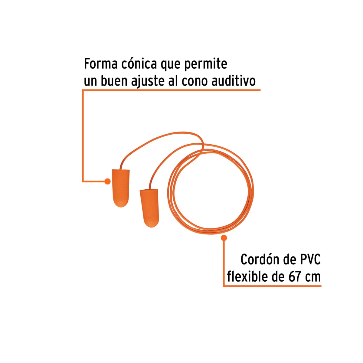 Tapón auditivo de espuma con cordón Truper3