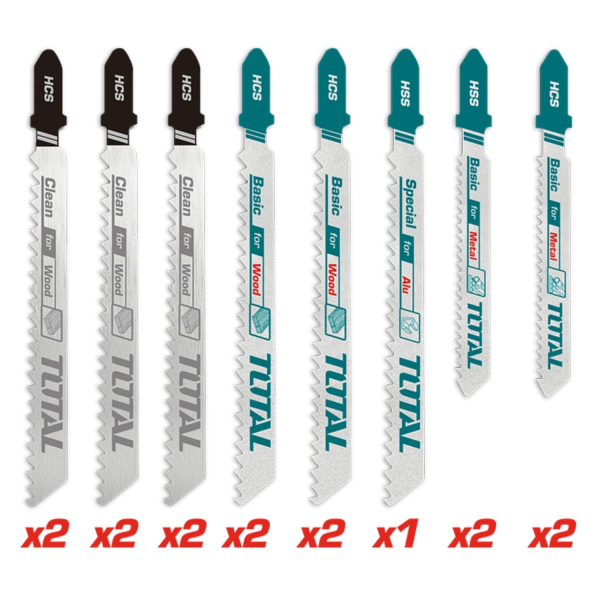 Set de Cuchillas para Caladora 15pcs Total1
