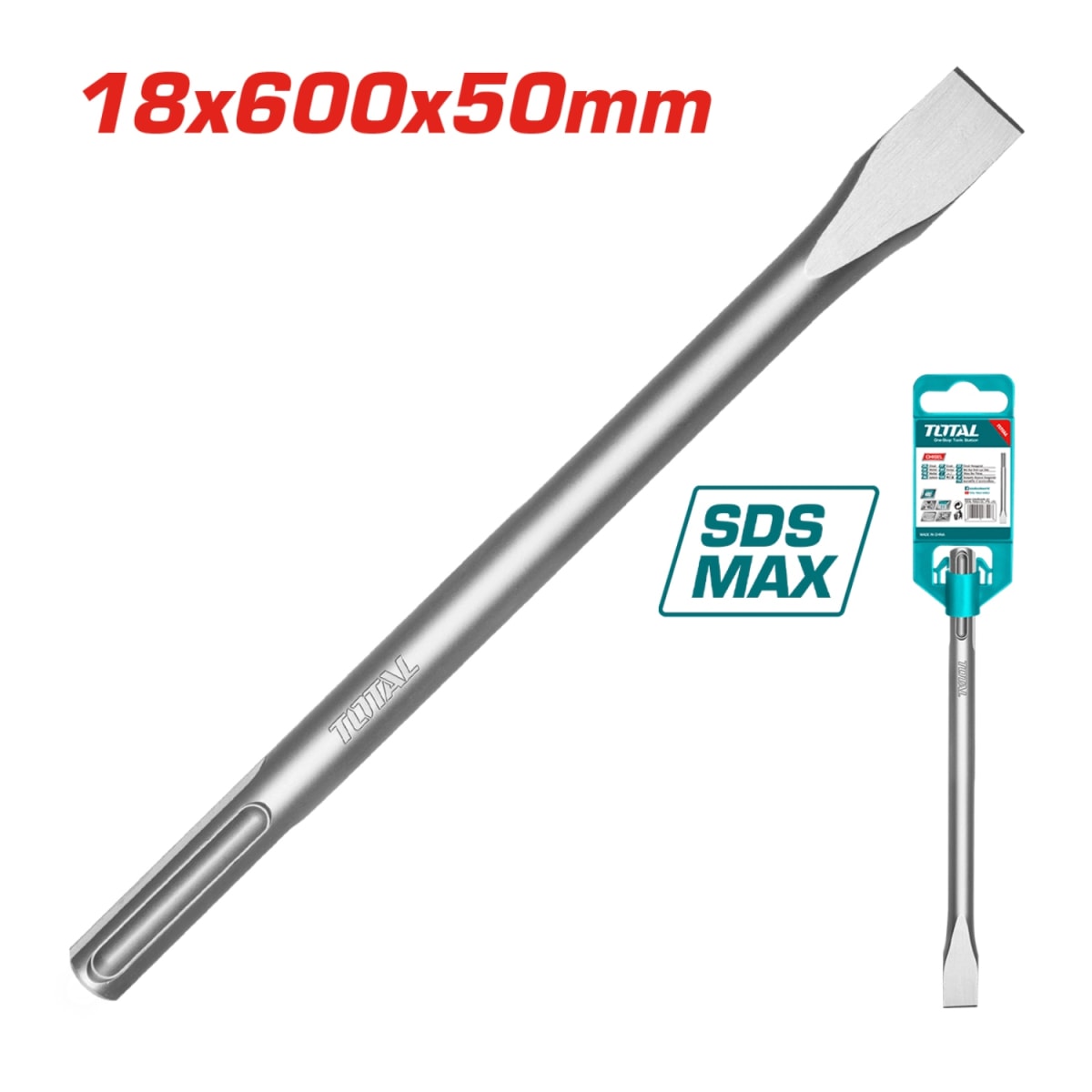 Cincel SDS MAX Plana 18x600x50mm Total2