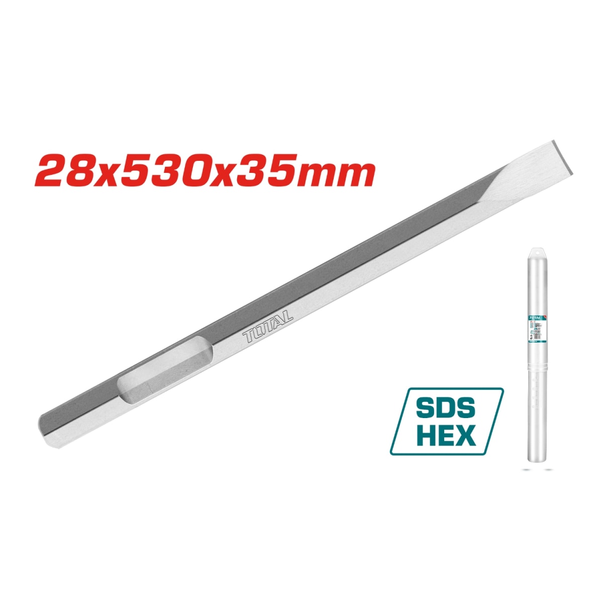 Cincel SDS Hex Plana 28x35x530mm Total3