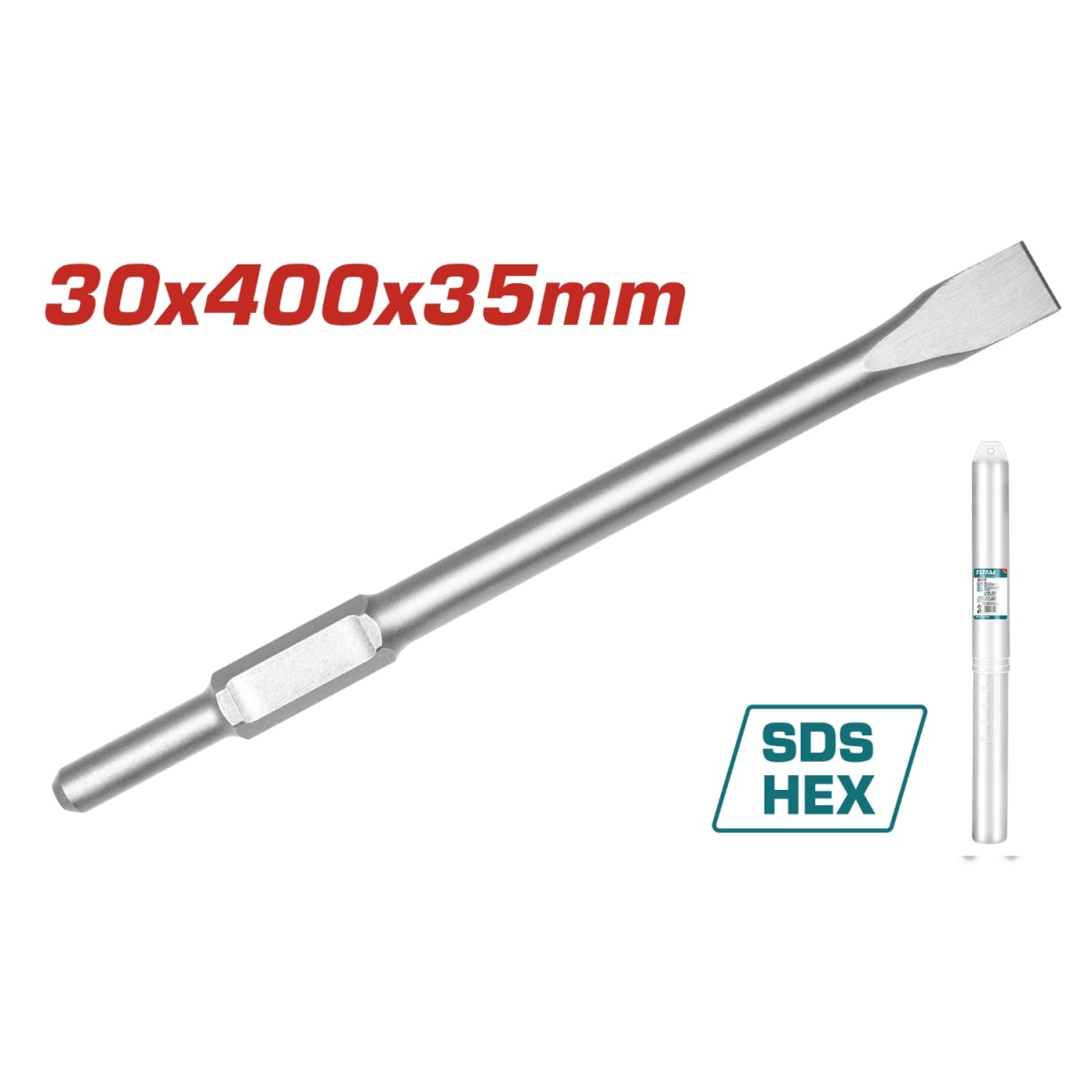 Cincel SDS Hex Plana 30x400x35mm Total3