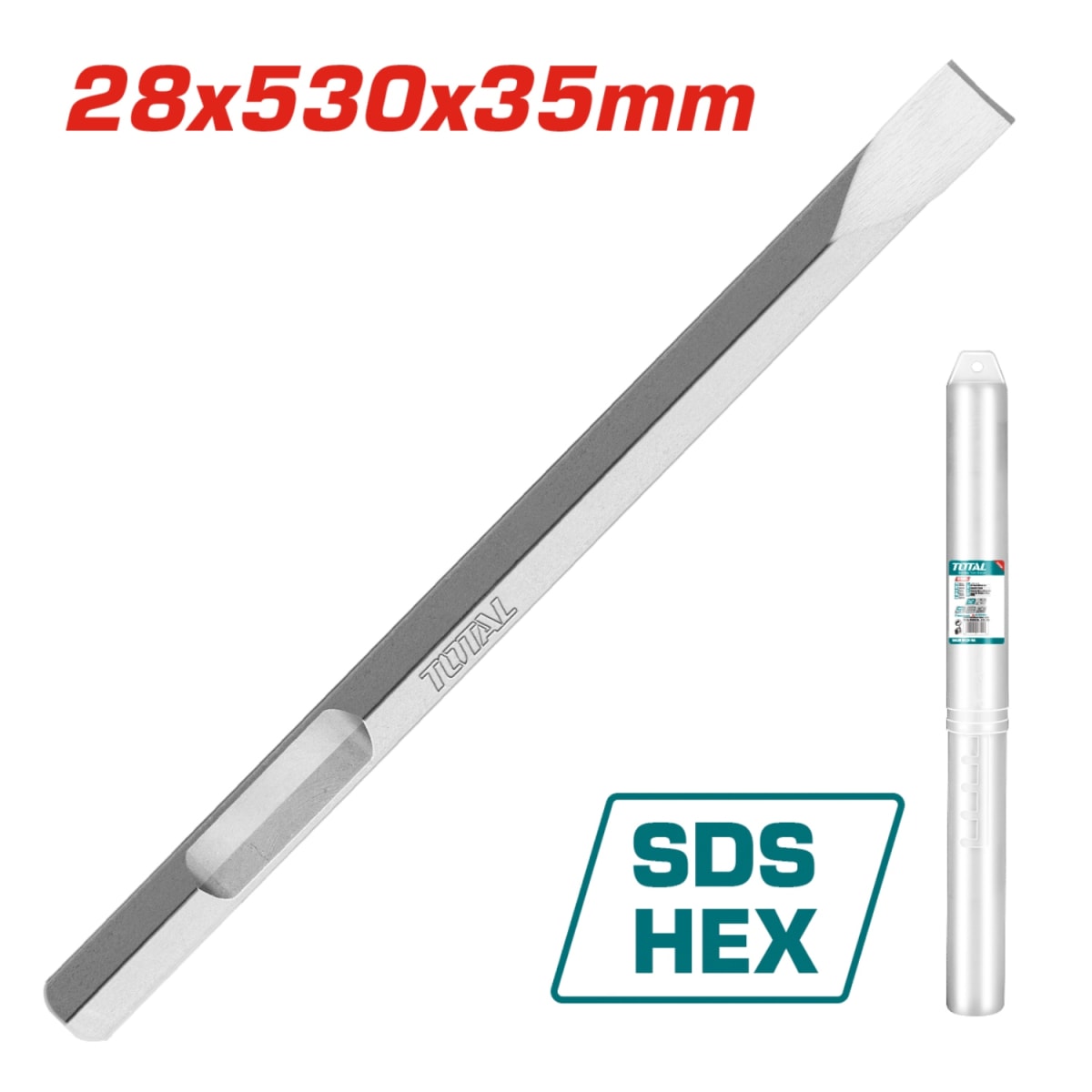 Cincel SDS Hex Plana 28x530x35mm Total3