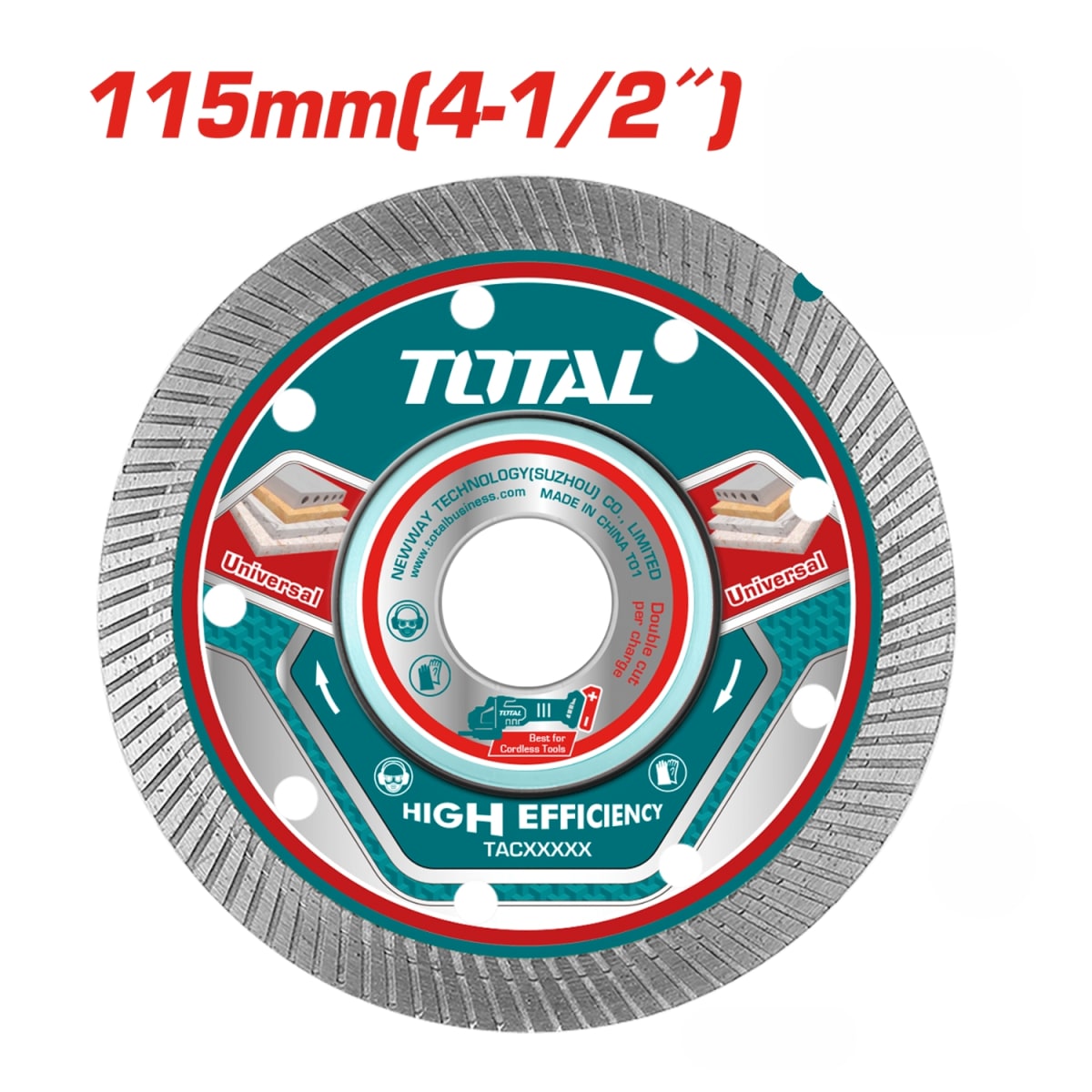 Disco Diamantado Turbo 1.4mm 115mm 4-1/2'' Total3