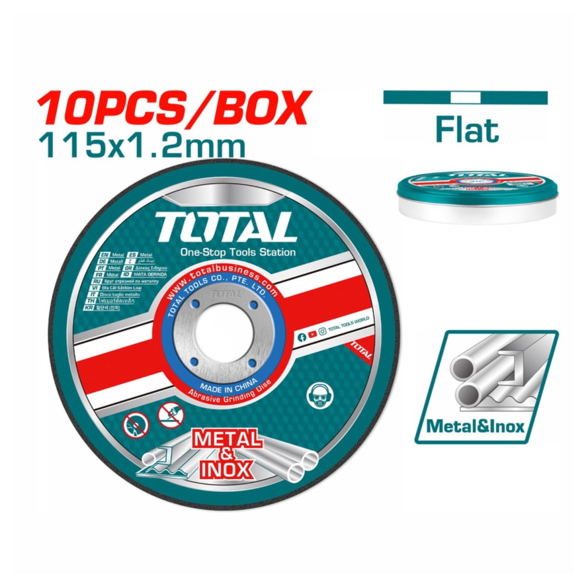 DISCO CORTE METAL ACERO 4 1/2'' X10 unidades Total2