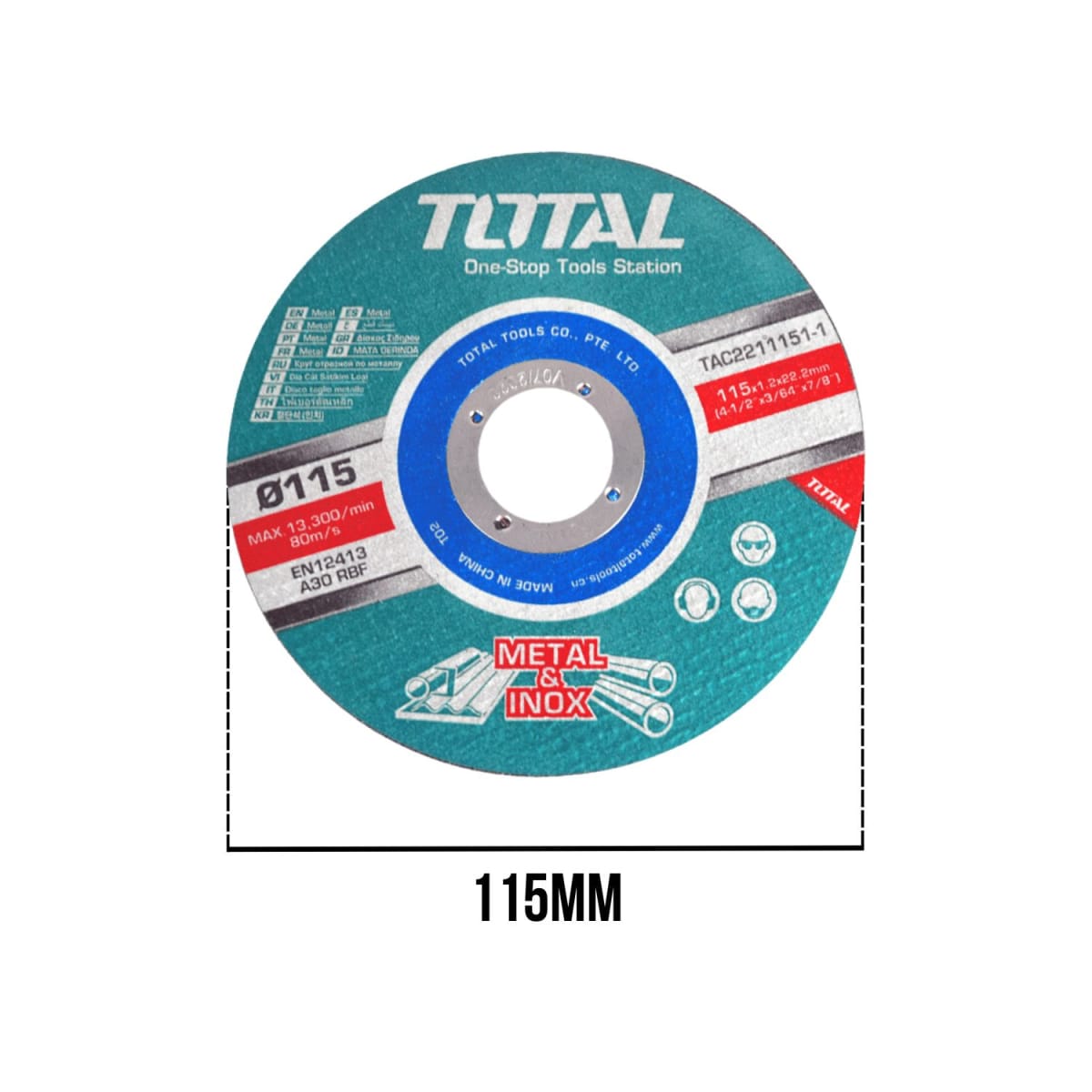 DISCO CORTE METAL ACERO 4 1/2'' X10 unidades Total3