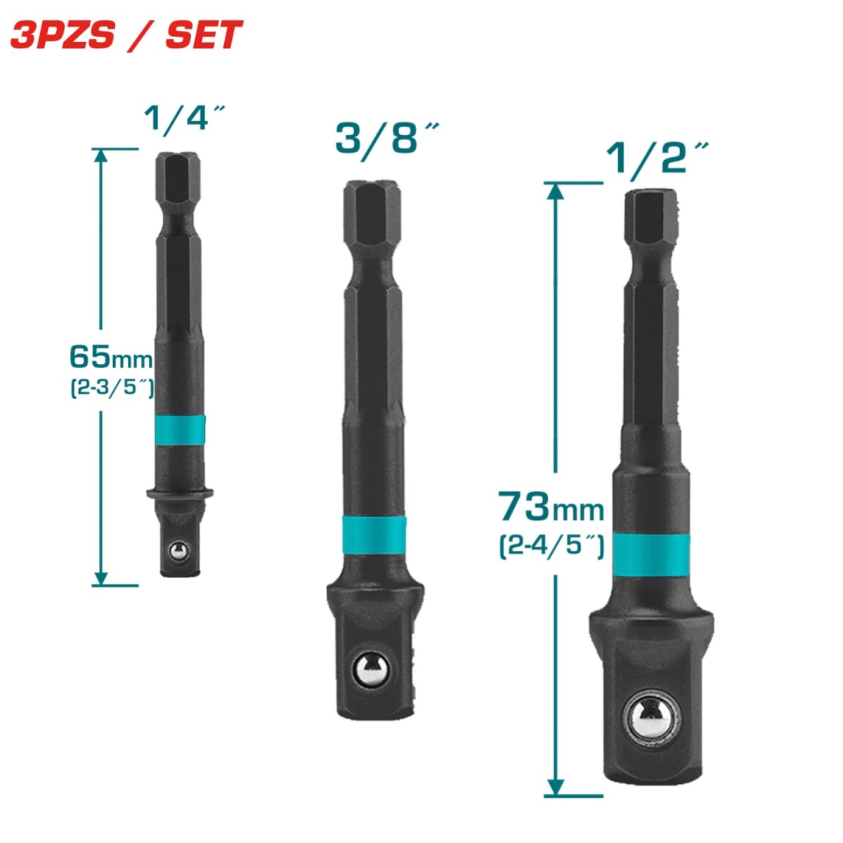 Jgo x 3pcs adaptador socket Total2