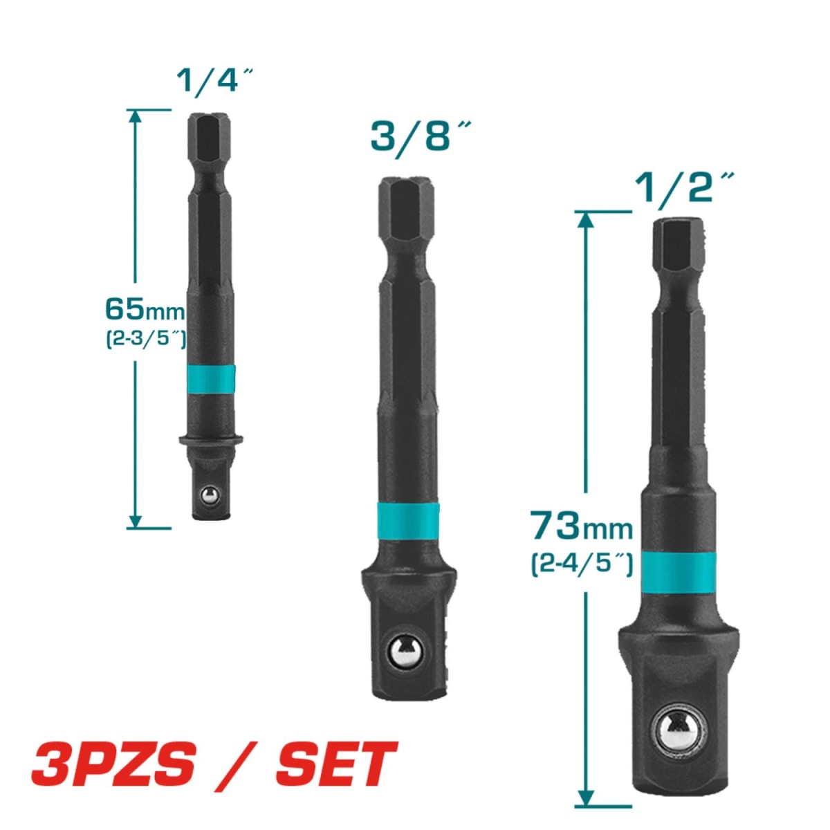 Jgo x 3pcs adaptador socket Total1